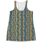 Egyptian Eye Of Horus Pattern Print Women's Racerback Tank Top