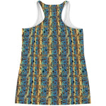 Egyptian Eye Of Horus Pattern Print Women's Racerback Tank Top