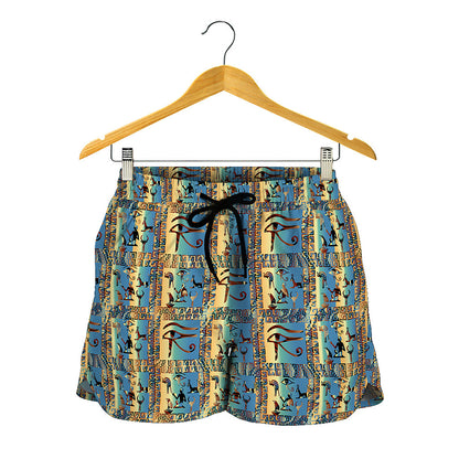 Egyptian Eye Of Horus Pattern Print Women's Shorts