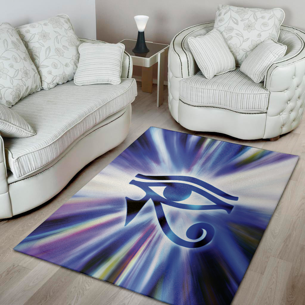 Egyptian Eye Of Horus Print Area Rug