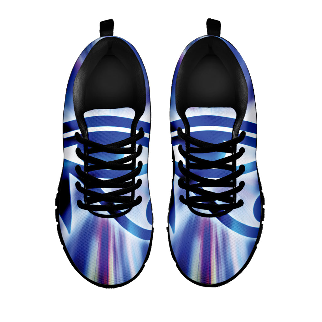 Egyptian Eye Of Horus Print Black Sneakers