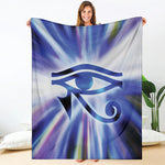 Egyptian Eye Of Horus Print Blanket