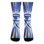 Egyptian Eye Of Horus Print Crew Socks
