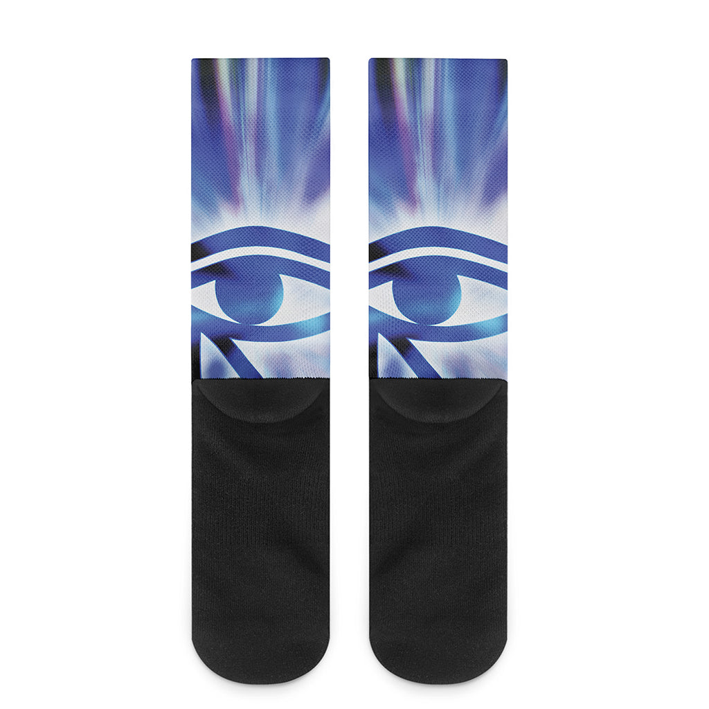 Egyptian Eye Of Horus Print Crew Socks