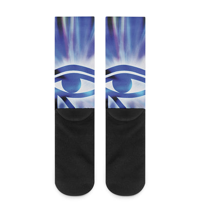 Egyptian Eye Of Horus Print Crew Socks