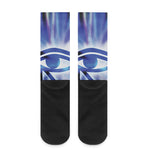 Egyptian Eye Of Horus Print Crew Socks