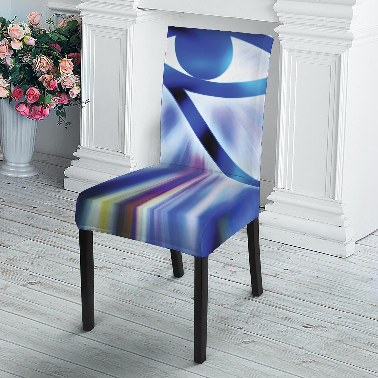 Egyptian Eye Of Horus Print Dining Chair Slipcover