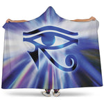 Egyptian Eye Of Horus Print Hooded Blanket