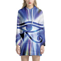 Egyptian Eye Of Horus Print Pullover Hoodie Dress
