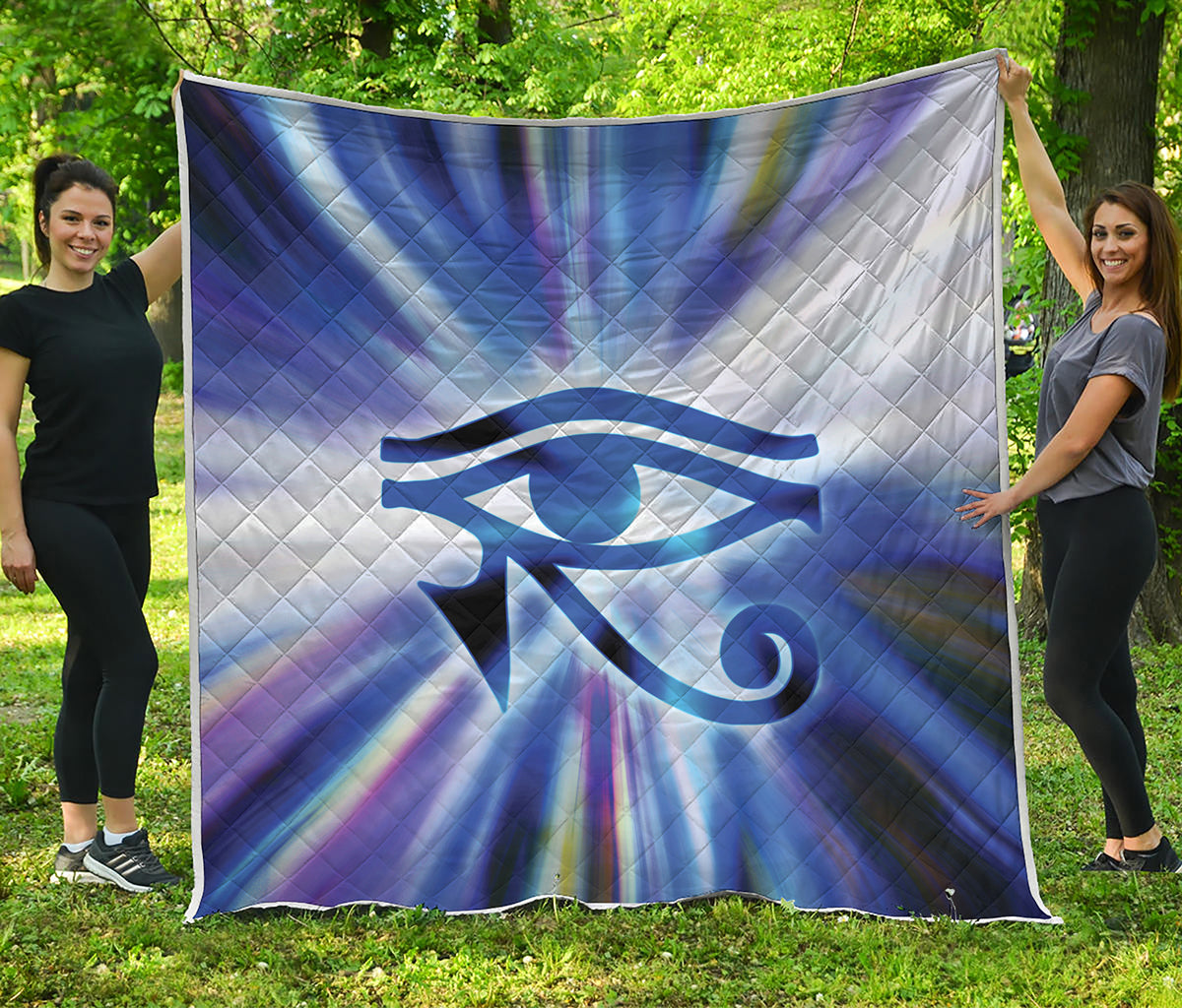 Egyptian Eye Of Horus Print Quilt