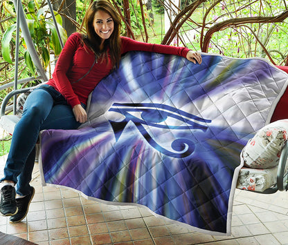Egyptian Eye Of Horus Print Quilt