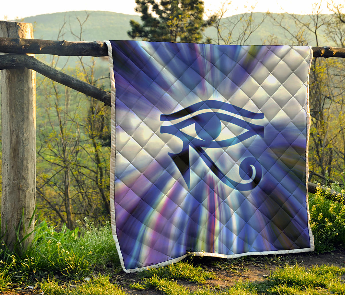 Egyptian Eye Of Horus Print Quilt