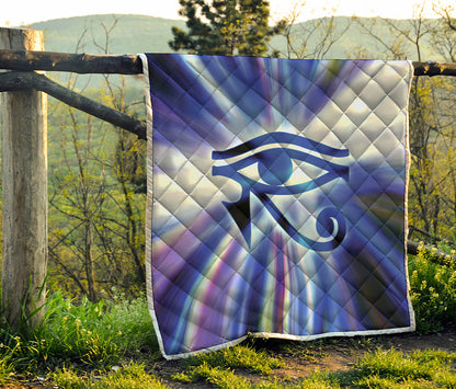 Egyptian Eye Of Horus Print Quilt