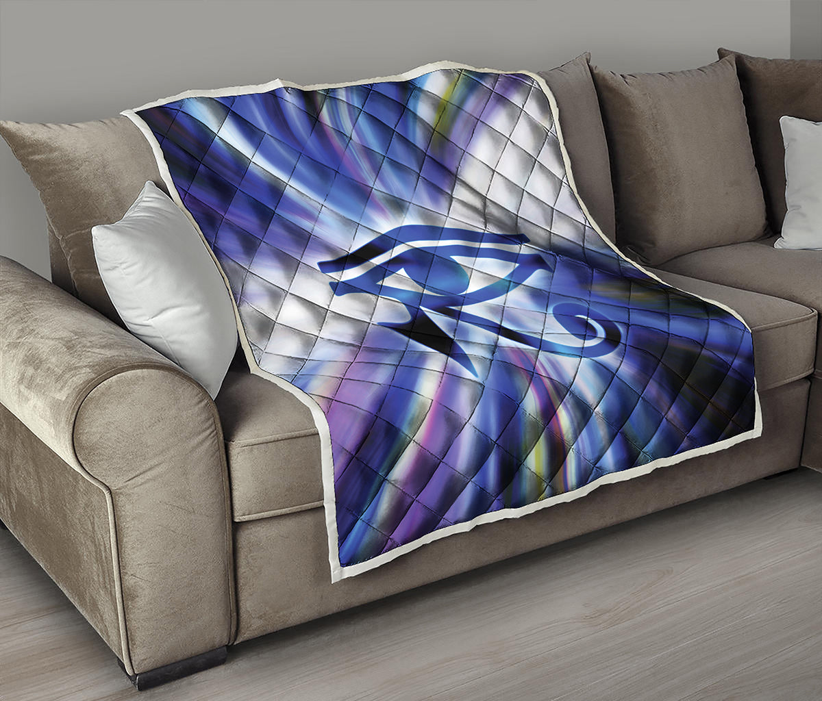 Egyptian Eye Of Horus Print Quilt