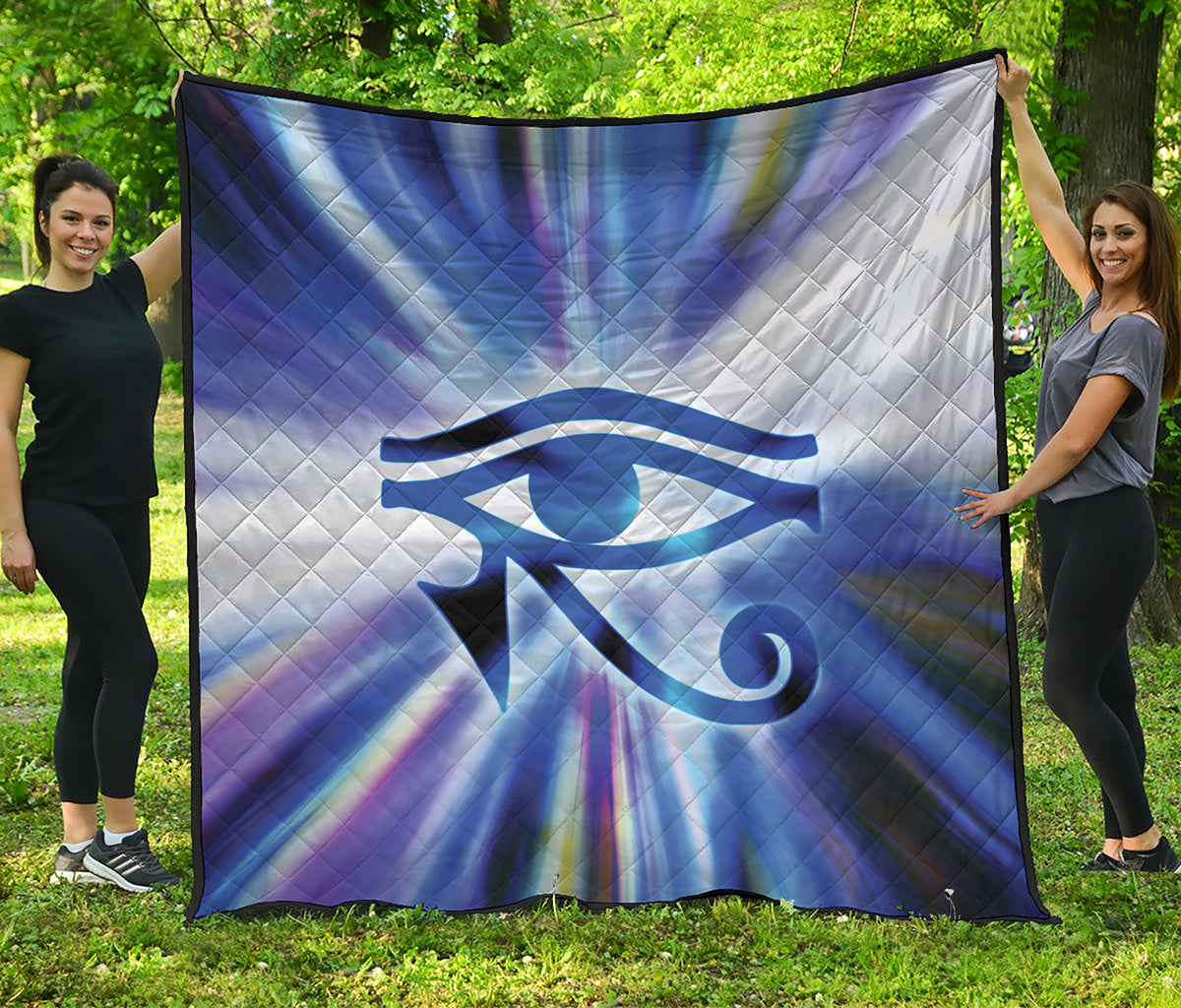 Egyptian Eye Of Horus Print Quilt