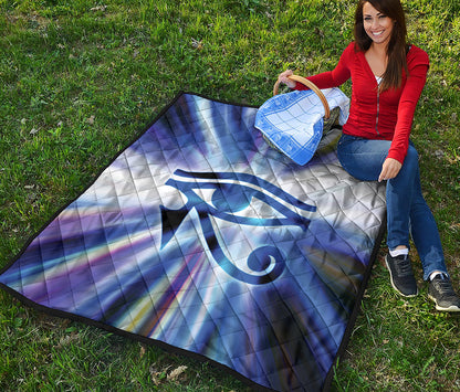 Egyptian Eye Of Horus Print Quilt