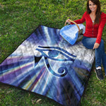 Egyptian Eye Of Horus Print Quilt