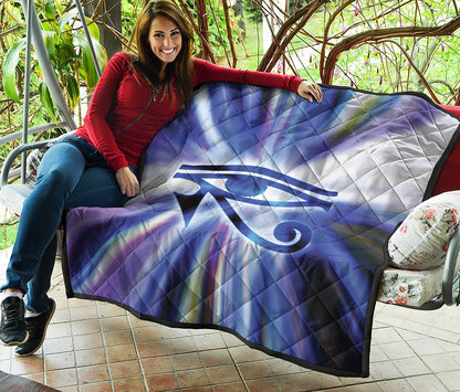 Egyptian Eye Of Horus Print Quilt