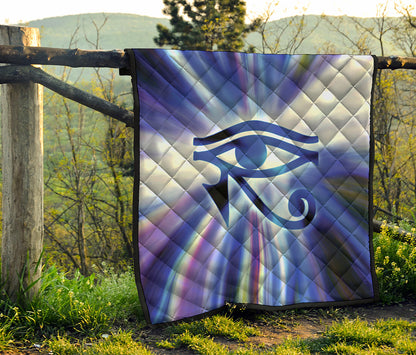Egyptian Eye Of Horus Print Quilt
