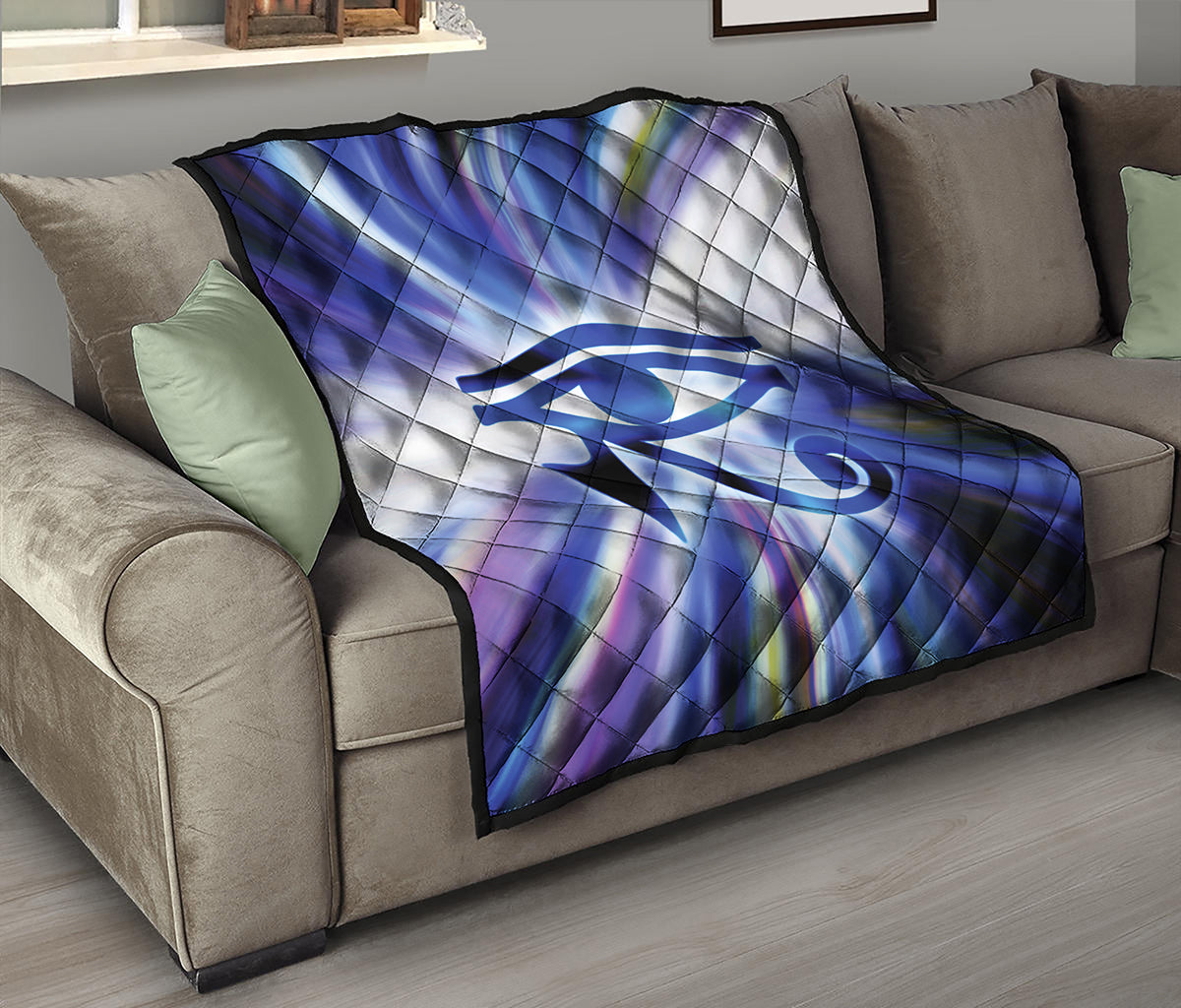 Egyptian Eye Of Horus Print Quilt