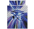 Egyptian Eye Of Horus Print Quilt Bed Set