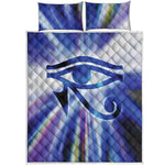Egyptian Eye Of Horus Print Quilt Bed Set