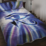 Egyptian Eye Of Horus Print Quilt Bed Set