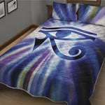 Egyptian Eye Of Horus Print Quilt Bed Set