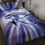 Egyptian Eye Of Horus Print Quilt Bed Set