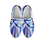 Egyptian Eye Of Horus Print White Slip On Shoes