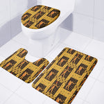 Egyptian Gods And Hieroglyphs Print 3 Piece Bath Mat Set