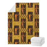 Egyptian Gods And Hieroglyphs Print Blanket