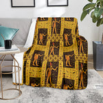 Egyptian Gods And Hieroglyphs Print Blanket