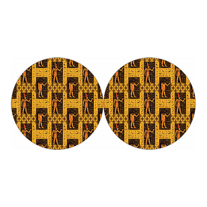 Egyptian Gods And Hieroglyphs Print Car Coasters