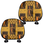 Egyptian Gods And Hieroglyphs Print Car Headrest Covers