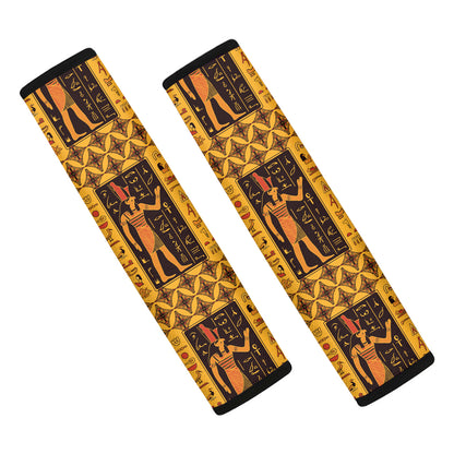 Egyptian Gods And Hieroglyphs Print Car Seat Belt Covers