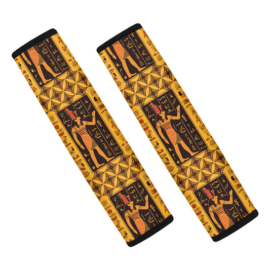 Egyptian Gods And Hieroglyphs Print Car Seat Belt Covers