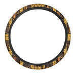 Egyptian Gods And Hieroglyphs Print Car Steering Wheel Cover