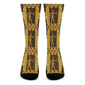 Egyptian Gods And Hieroglyphs Print Crew Socks