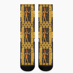 Egyptian Gods And Hieroglyphs Print Crew Socks