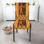 Egyptian Gods And Hieroglyphs Print Dining Chair Slipcover