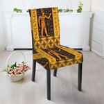 Egyptian Gods And Hieroglyphs Print Dining Chair Slipcover
