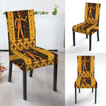 Egyptian Gods And Hieroglyphs Print Dining Chair Slipcover
