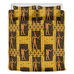 Egyptian Gods And Hieroglyphs Print Duvet Cover Bedding Set