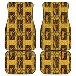 Egyptian Gods And Hieroglyphs Print Front and Back Car Floor Mats