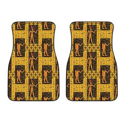 Egyptian Gods And Hieroglyphs Print Front Car Floor Mats
