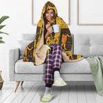 Egyptian Gods And Hieroglyphs Print Hooded Blanket