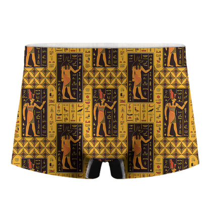 Egyptian Gods And Hieroglyphs Print Men's Boxer Briefs