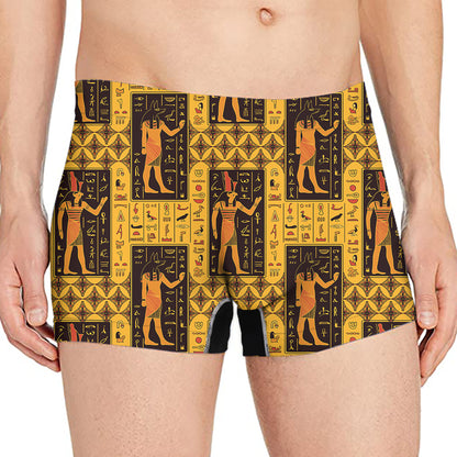 Egyptian Gods And Hieroglyphs Print Men's Boxer Briefs
