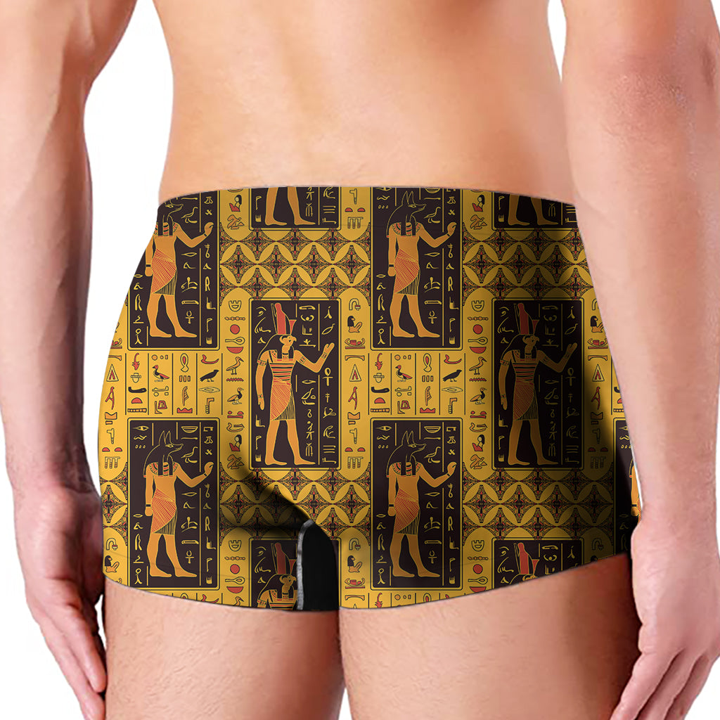 Egyptian Gods And Hieroglyphs Print Men's Boxer Briefs